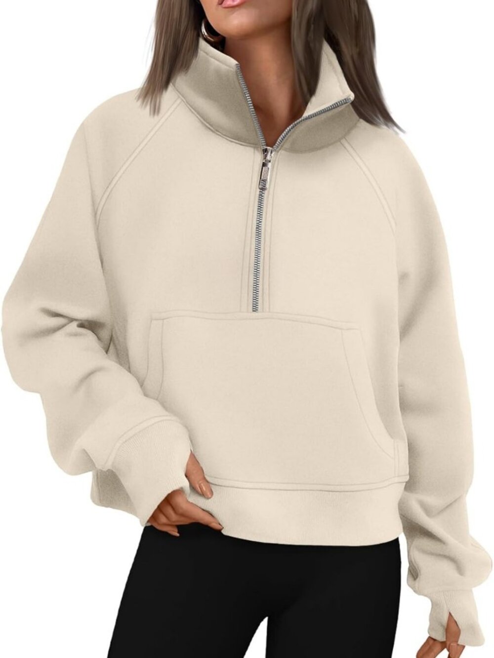 Cozy Half Zip Fleece Pullover Sweatshirt for Women - Perfect Fall Outfit